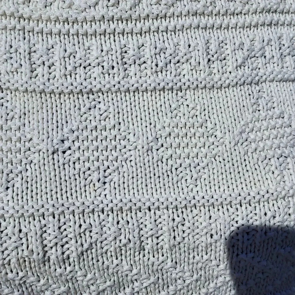 Talbots Button Shoulder Cable Knit Sweater Medium Cream Color - Picture 7 of 8